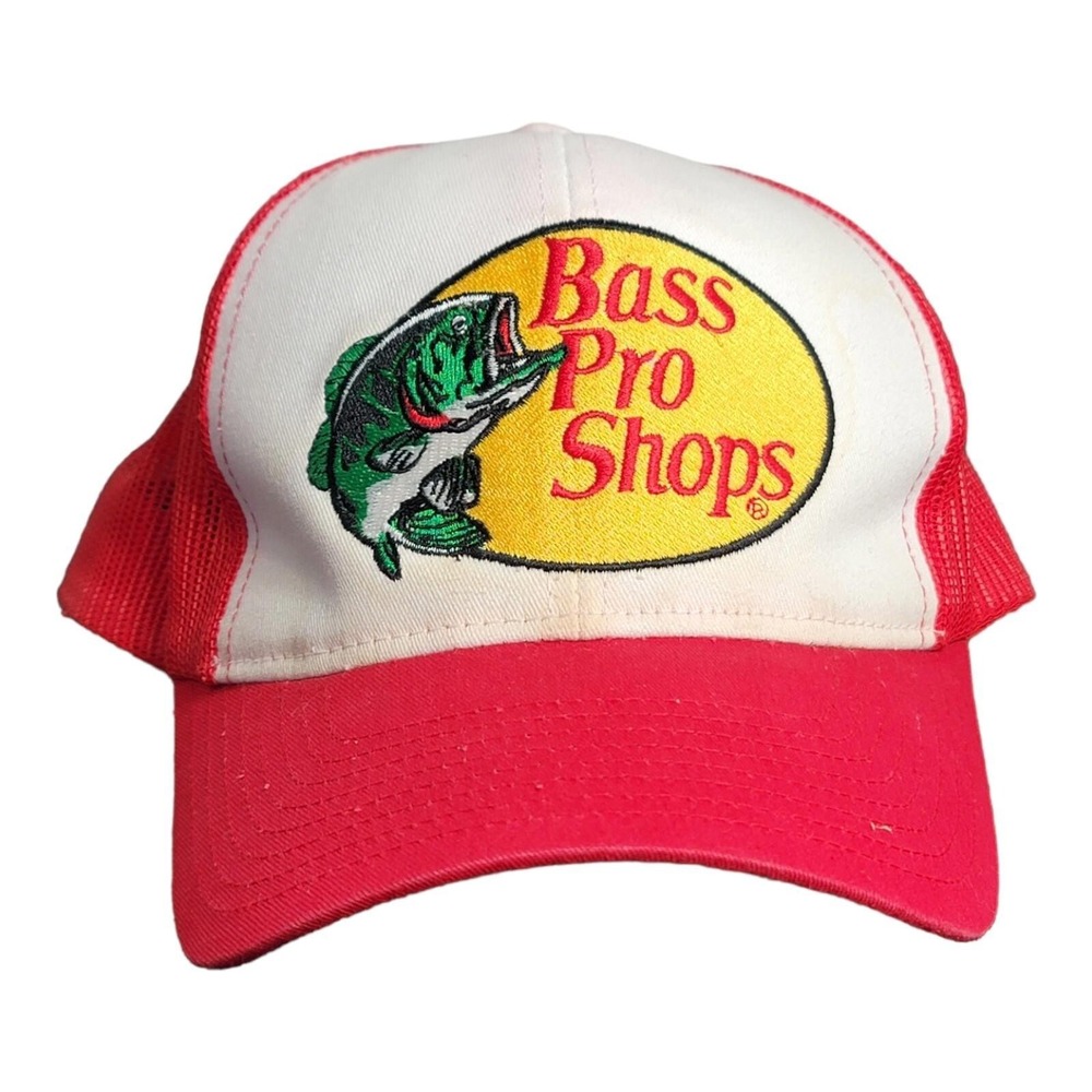 Bass Pro Shop Adjustable Knitted‎ Baseball Cap Red White